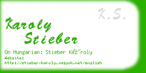 karoly stieber business card